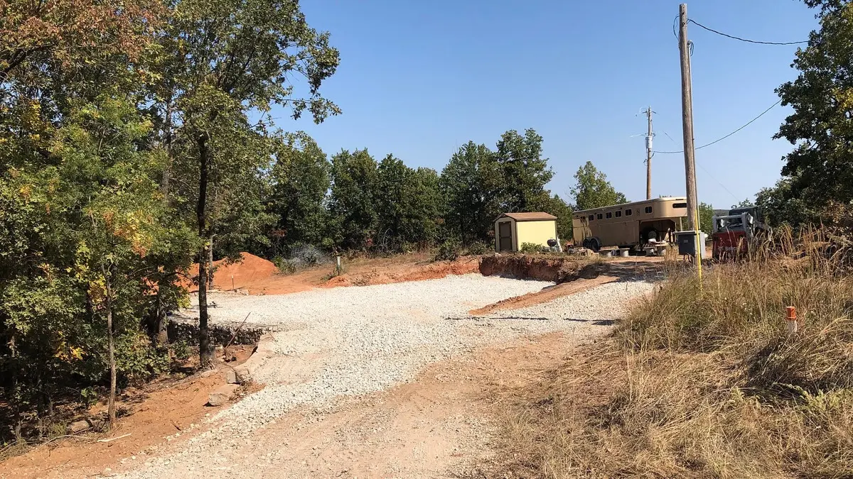 Finished gravel driveway by CG Dirt Work and More in northeast Oklahoma